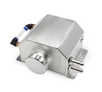 Alomejor Car Coolant Overflow Expansion Tank Aluminum Oil Catch Can 1L Universal Reservoir Tank with TIG Welded Sealed Cap Drain Plug Level Indicator for Most Vehicles (1L)