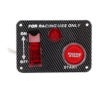 Alomejor Carbon Fibre Racing Voucher Switch Panel Kit Sustainable Aluminum Alloy for Trucks, Easy to Install, 12 V 40A