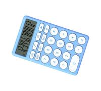 Alomejor Cartoon Handheld Calculator Large Screen Display for Students At School, Portable Plastic Pocket Calculator for Math Practice, Silent Buttons for Everyday Use (Blue)