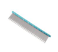 Alomejor Cat Comb Durable Stainless Steel Teeth Hair Removal Comb for Cat Grooming, Ergonomic Design for All Breeds 6.3 X 1.3in (Blue)