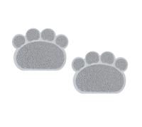 Alomejor Cat Litter Mat with Anti Slip Design and Paws Shape, Debris Catcher Mat for Home, 30x40cm, 2PCS (Gray)