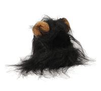 Alomejor Cat Mane Wig, Adorable Cute Funny Costume Hat with Plush Ears for Cats and Small Dogs, Head Circumference 26-30 Cm (Black)
