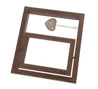 Alomejor Cat Rotating Memorial Photo Frame Elegant Double Sided Heart Pendant Pet Wooden Memorial Photo Frame for Family Gathering Solid Wood 9.13 X 8.27 X 1.18in