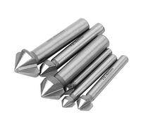 Alomejor Chamfer Cutter Set, Durable 3-Edged HSS Countersink Drill Bits for Smooth Chamfering, 6 Pieces, 90 Degree, Perfect for Woodworking