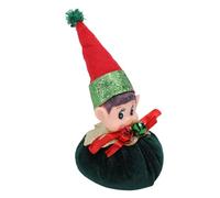 Alomejor Charming Xmas Elf Figurine Decoration Long Lasting Holiday Cheer Indoor Home Decor for Xmas Table Fireplace Shelf Decor Elf Figurine Bedside (Dark Green)