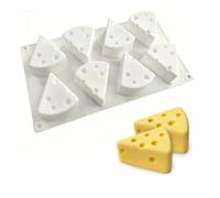 Alomejor Cheese Silicone Baking Mold Non-Stick 8 Cavity Triangular for Cakes and Chocolates, Kitchen Essentials, 22.5x15x3cm
