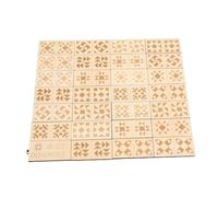Alomejor Cherry Wood Quilt Pattern Domino Set Handcrafted Wood Blocks for Family Game Night 28pcs for All Ages