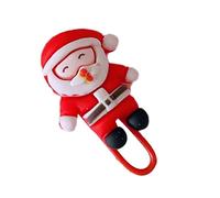 Alomejor Christmas Paper Clamp/Holder Cute Decorative Document Clamp for Office Kids Students, Premium Resin Metal Bookmark Paperclip for Festive Ambience (Santa)