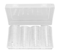 Alomejor Clear Plastic Coin Storage Box 1.6in 60 Pieces Coin Capsules for Collector Storage and Organization