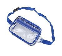 Alomejor Clear Sling Bag, Water Proof PVC Transparent Chest Waist Pack with Adjustable Breathable Strap, for Sports Travel Gym Beach Airport Concerts (Blue)
