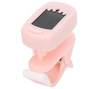 Alomejor Clip On Tuner, ABS Guitar Tuner with High Sensitivity Pickup, CR2032 Battery Powered Clip for Guitar Bass Violin Ukulele Players Practice and Stage Use (Pink)