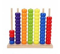 Alomejor Color Stacking Game, Wooden Stand with 60 ABS Rings Fast Pattern Challenge Puzzle, for Family Game Night and Speed Logic Enthusiasts