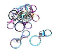 Alomejor Colorful Keyring Clips, Durable Iron Key Chain | High stability, -resistant, ideal for DIY, versatile for pet leashes, home use, jewelry supplies