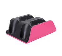 Alomejor Controller Charging Station for Edge Controllers Safe Rapid Charge Dual Dock Storage Stand with USB Cable (Pink Black)