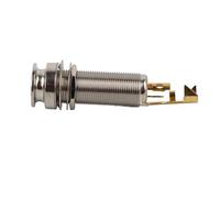 Alomejor Copper Stereo End Pin Jack, Guitar Pickup Jack Socket for Acoustic Guitar Ukulele Banjo Mandolin, with Cushion Rubber Pad, Silver Gold Color