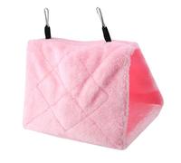 Alomejor Cozy Plush Bird Hammock, Soft Pet Tent for Parakeets and Cockatiels, Easy Installation with Metal Hooks and Dual Entrance for Warm Winter Shelter (S)