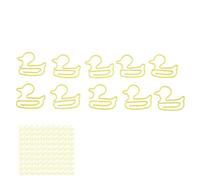 Alomejor Cute Metal Paperclips Anti Rust Bright Yellow Duck Shape for Bookmarks Craft Supplies 100pcs