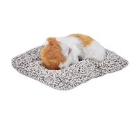 Alomejor Cute Simulation Cat Craft Sleeping Plush Kitten Toy with Sound Device for Children Gift and Home Decoration Yellow White 7.1x5.5in