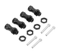 Alomejor Cycling Extension Hex Drive Hub Adapter Strong Grip RC Accessoire for 1/10 Off Road RC Car, Light Aluminum Alloy Material 4 Pack for HIMOTO HSP (Black)