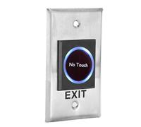 Alomejor DC12V Touch-Free Infrared Sensor Button with Blue Backlight for Door Exit Control Metal 11.3x6.8x3cm