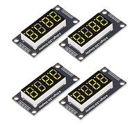 Alomejor Digital LED Display Module 4-Pack, High Visibility 0.36" 7 Segment Display for Machine Control, Reliable PCB Board, Practical Installation (Yellow MRA110C)