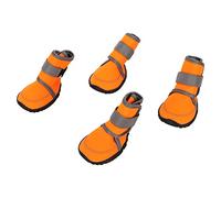 Alomejor Dog Shoes Rubber Anti-Slip Dog Booties with Reflective Straps, 4pcs Protector for Hiking and Walking, Small Medium Large Dogs (S)