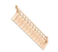 Alomejor Doll House Stairs Glossy Rounded Corners Birch Vivid Cute Miniature Staircase for Crafts 1/12 Dollhouse Toy (Right armrest)
