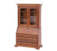 Alomejor Dollhouse Furniture, 1:12 Scale Grid Shelf Fashion Doll Wardrobe, Miniature Collectible Display, DIY (Maroon)