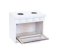 Alomejor Dollhouse Furniture, Miniature Kitchen Stove with Functional Oven Door Control Knobs for 1:12 Scale Dollhouse (White)