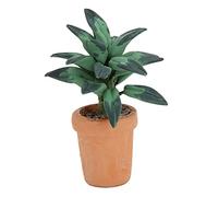 Alomejor Dollhouse Green Leaves Potted, Miniature Decor (green leaf | Designed for 1:12 dollhouse, Resin material, Perfect for bedroom, living room, Garden decoration