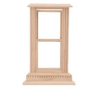 Alomejor Dollhouse Sash Window Frame, 1:12 Scale Miniature Window 2 Pane Flat Top for Dollhouse Model Decoration and Craft Projects