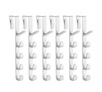 Alomejor Door Hanger Hook 6pcs Drilling Free Multipurpose for Closet and Bathroom Organization Plastic Scratch Resistant