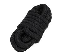 Alomejor Double Braided Nylon Boat Rope, 4PCS Boat Dock Line 0.37 in X 15 Ft with Hand Stitched Eyelets Heat Treated Ends for Yacht Pontoon Sailboat Fishing Mooring (Black)