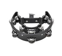 Alomejor Double Row Tambourine with Large Jingles Half Moon Design ABS Frame for Adult Karaoke Parties Social Gatherings