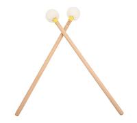 Alomejor Drum Mallet Set, Wooden Handle Drum Mallet with Felt Head for Bass and Timpani Playing (Yellow)