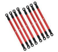 Alomejor Durable Aluminum Alloy Linkage Rod Set for AXIAL SCX10, Easy-to-install Remote Control Linkage Kit, 8 PCS for Long, Universal Fit, Black (Red)
