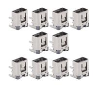 Alomejor Durable Charging Port Replacement for NDSi DSI XL 2DS - 10Pcs Metal Power Jack Socket