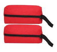 Alomejor Durable Handheld Tool Organizer with Wristband, 2pcs S Size Made of 600D Polyester, Suitable for Storing Small Tools, Sewing Items, and Makeup, Ideal for Brushes and Pencils Storage (Red)