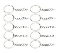 Alomejor Durable Key Chain Rings with Screw Eye Pin, 10pcs Set (φ30mm【10