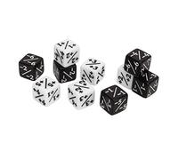 Alomejor Durable Positive Negative Dice Practice Basic Math Skills Math Teaching Toy for Early Childhood Education Plastic Black and White 20Pcs