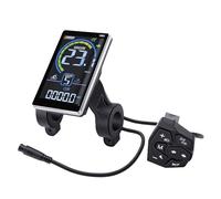 Alomejor Ebikes Display, ABS PVC Electric Bike LCD Control Panel, IPX4 6 Pin UART 9600 Meter with Speed Battery Gear Cruise for Scooter and Bike Riders