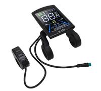 Alomejor Electric Bike LCD Display, Scooter Dashboard 5 Core Rainproof Cable Color Screen Large ABS Display