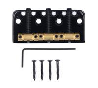Alomejor Electric Guitar Bridge, 3 Saddle Replacement with Long Lasting, for Tele Vintage Dual Coil Pickup Guitars (Black)