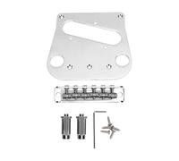 Alomejor Electric Guitar Bridge, Chrome Plated Metal Roller Saddle Bridge Kit with Adjustable Parts for Enhanced Resonance and Tuning Stability in Electric Guitars
