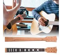 Alomejor Electric Guitar Neck 22 Frets Rosewood Fingerboard, with White Trapezoid Inlay for LP Replacement Parts (Wood color)