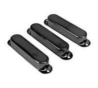 Alomejor Electric Guitar Single Coil Pickup Cover Exquisite Copper Set Kit for Better Sound Quality and Easy Installation, 3Pcs for DIY Enthusiasts and Musicians (Black)