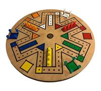 Alomejor Fast Track Game Board - 35.5cm Wooden Family Game | Durable hardwood, 4-6 players, educational activity, travel-friendly