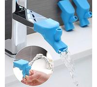 Alomejor Faucet Extender Creative Sink Extension Tap Attachment for Children Babies, Develop Good Handwashing Habit, 2Pcs Kitchen Faucet Extender for Kitchen Bathroom Sinks, Plastic (Blue)