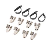 Alomejor Finger Thumb Picks Set, 8 Stainless Steel Finger Picks and 4 ABS Thumb with Adjustable Bend for Guitar Bass Banjo Ukulele