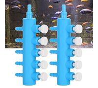 Alomejor Fish Tank Air Splitter Efficient Plastic Oxygen Pump Adapter for Aquarium 2 Way, 3 Way, 4, 5, 6 Suitable for Fish Tank Operation Blue White 2pcs (One point and five)